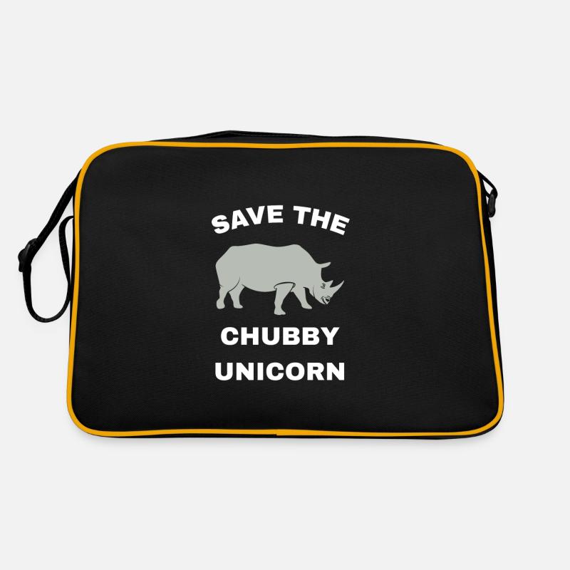 Speichern Sie das mollige Einhorn Retro Tasche