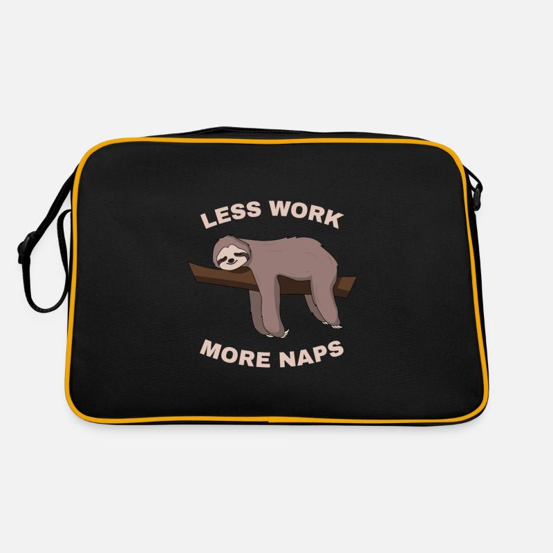 Weniger Arbeit mehr Nickerchen Retro Tasche