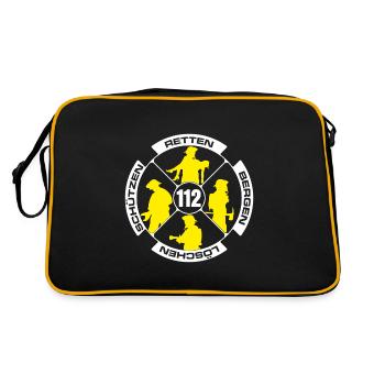 Appel d'urgence du service d'incendie 112 sauvetage supprimer l'aide des bénévoles - Sac Retro - noir/or - Dos