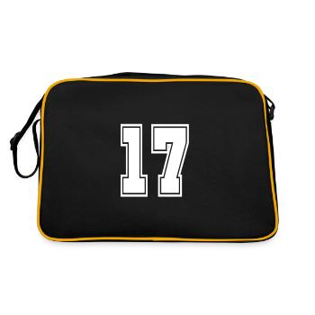 17 Back Number Collegestyle Football Football Number - Retro Bag - black/gold - Back