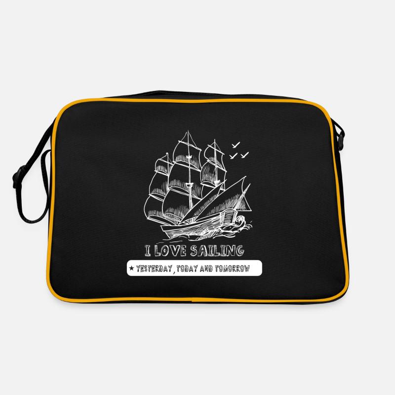 sailing sailboat skipper - Retro Bag - black/gold
