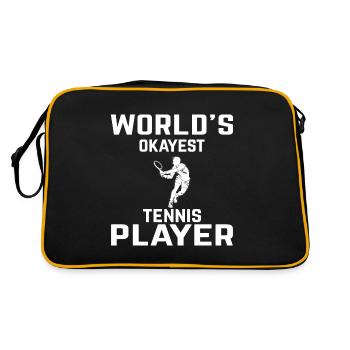 Tennis lustig Geschenk - Retro Tasche - Schwarz/Gold - Hinten