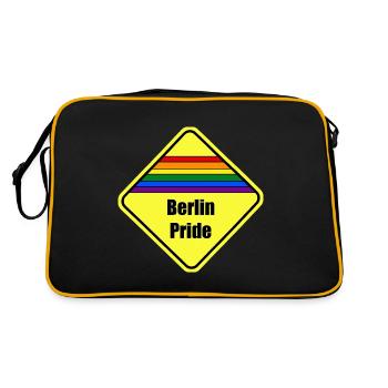 Berlin Pride CSD LGBTQ GAY Transgender Queer - Retro Bag - black/gold - Back