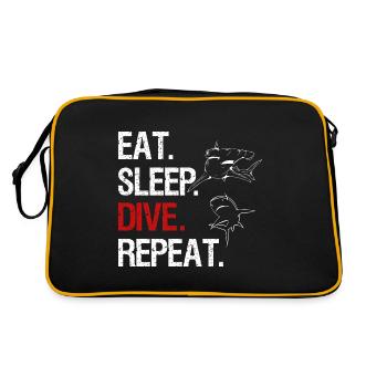 Eat Sleep Dive Repeat - Requin marteau - Sac Retro - noir/or - Dos