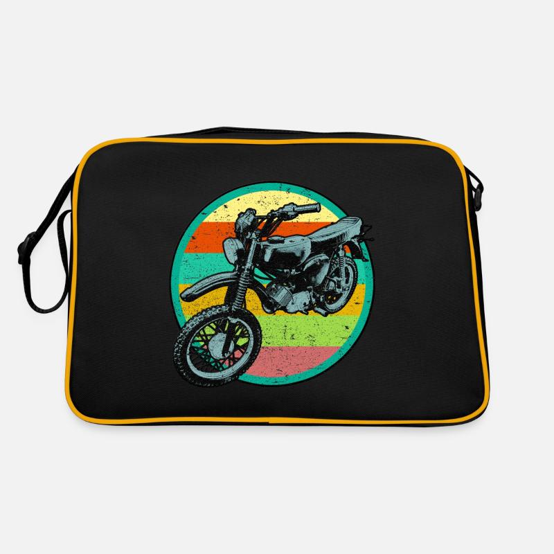 Patch de relief rétro pour cyclomoteur 3D look usé - Sac Retro - noir/or