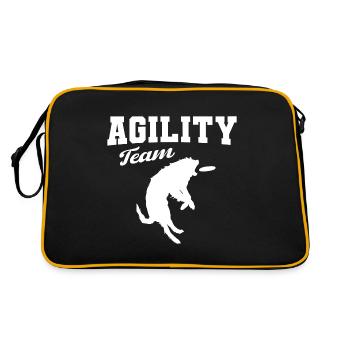 Agility Hunde Team - Retro Tasche - Schwarz/Gold - Hinten