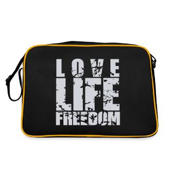 Love Life Freedom - Sac Retro - noir/or - Dos
