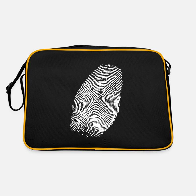 Fingerprint (White) - Retro Bag - black/gold