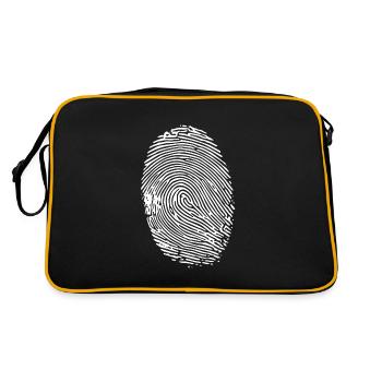 Empreinte digitale ovale (blanc) - Sac Retro - noir/or - Dos