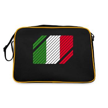 Drapeau national de l'Italie - rayé - Sac Retro - noir/or - Dos