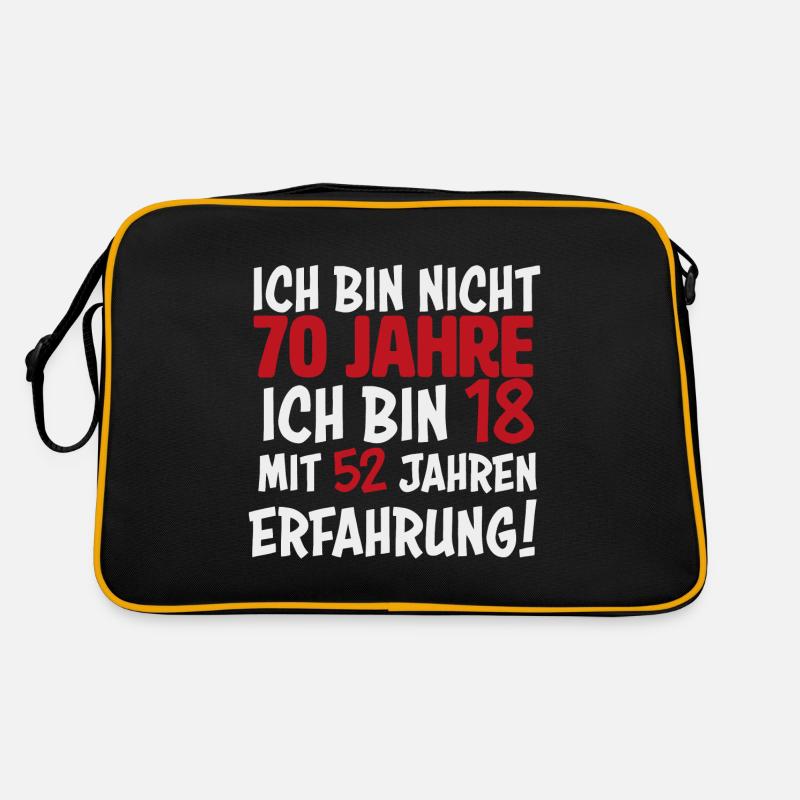 70. Geburtstag 70 Jahre Geschenk - Retro Tasche - Schwarz/Gold