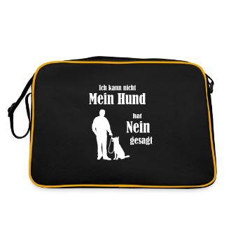 Hunde Spruch - Retro Tasche - Schwarz/Gold - Hinten