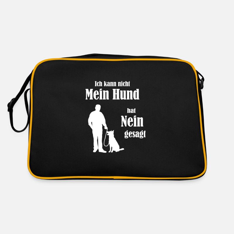 Hunde Spruch - Retro Tasche - Schwarz/Gold