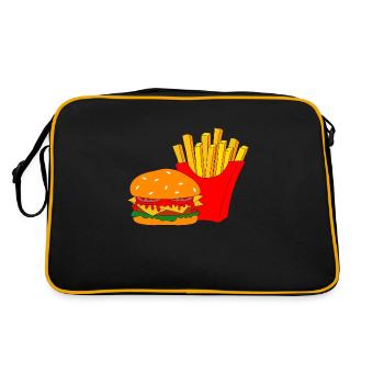 Burger avec frites - Sac Retro - noir/or - Dos