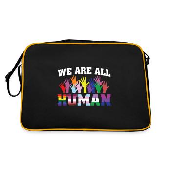 Against racism - Retro Bag - black/gold - Back