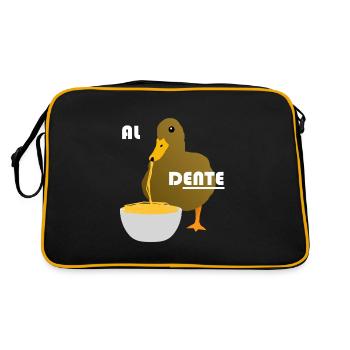 Duck funny pasta spaghetti - Retro Bag - black/gold - Back