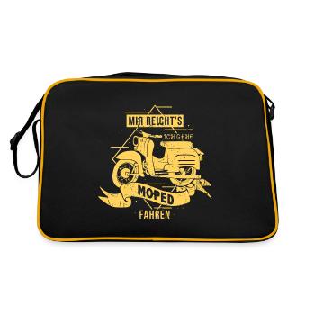 Moped fahren Ostalgie Schwalbe Simson Suhl - Retro Tasche - Schwarz/Gold - Hinten