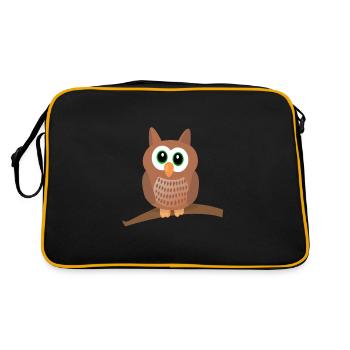 Chouette hibou mignon - Sac Retro - noir/or - Dos