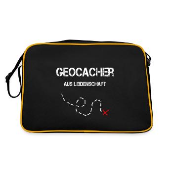 Geocacher Geocaching - Retro Tasche - Schwarz/Gold - Hinten