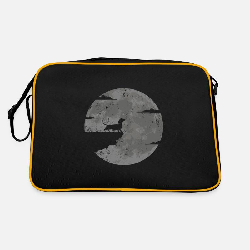 Dackel Dachshund Vollmond Retro Tasche