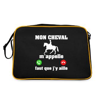 MON CHEVAL M'APPELLE IL FAUT QUE J'Y AILLE - Sac Retro - noir/or - Dos