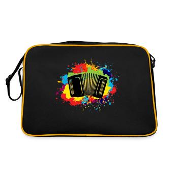 Accordéon Polka Music Music Aquarelle Cadeau - Sac Retro - noir/or - Dos
