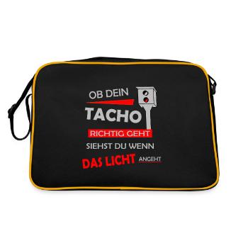 Auto Tuning Spruch - Retro Tasche - Schwarz/Gold - Hinten