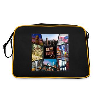 New York City ÉTATS-UNIS Amérique Skyline Ville Métropole - Sac Retro - noir/or - Dos