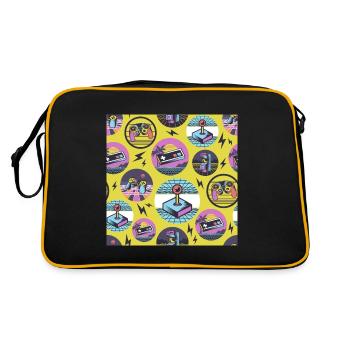 Retro Gaming Geek Gamer 80s - Retro Bag - black/gold - Back