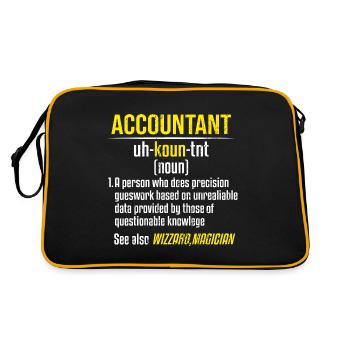 Comptable: une personne apprécie le dictionnaire - Sac Retro - noir/or - Dos