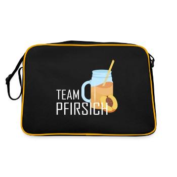 Eistee Pfirsich Sommer - Retro Tasche - Schwarz/Gold - Hinten