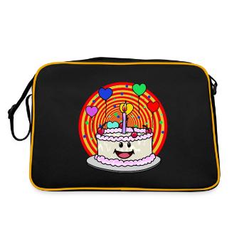 Anniversaire gâteau fête Félicitations enfants - Sac Retro - noir/or - Dos