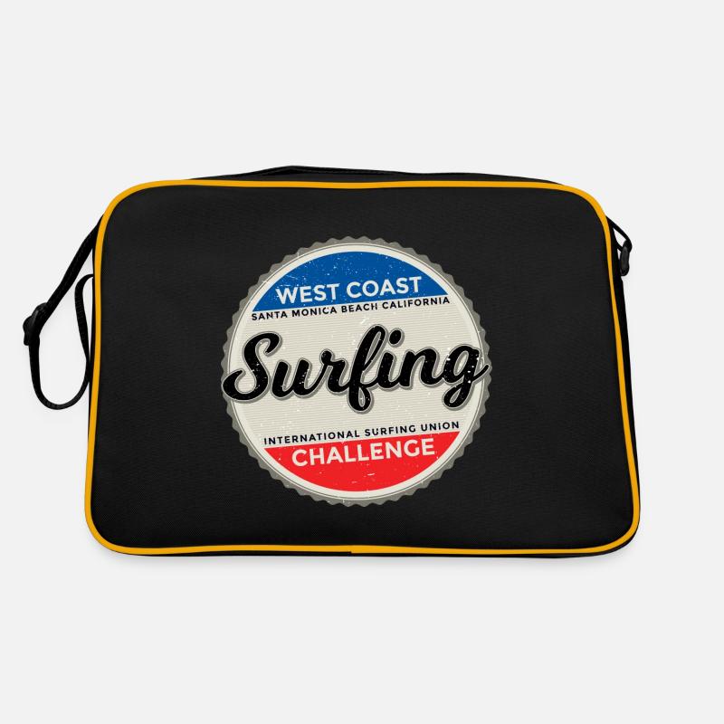 Surfen - Retro Tasche - Schwarz/Gold