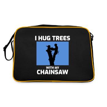 Arborist Baum Chirurg Kletterer Arboriculture lustig - Retro Tasche - Schwarz/Gold - Hinten