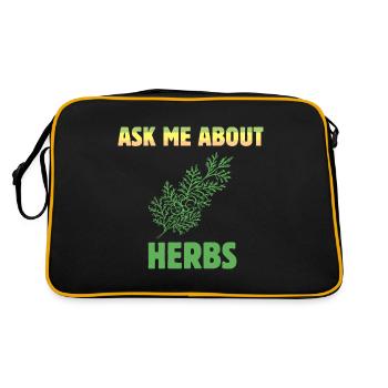Herbalist Ask Me About Herbs Natural Healing Plant - Retro Bag - black/gold - Back