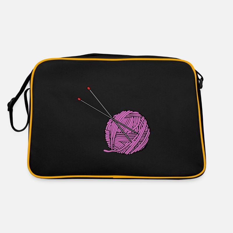 Pinkes Strickgarn Retro Tasche