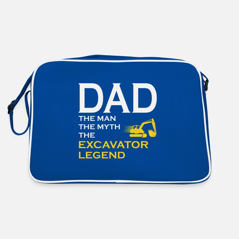 Excavator Heavy Equipment Operator Dad Fathers day Retro Bag