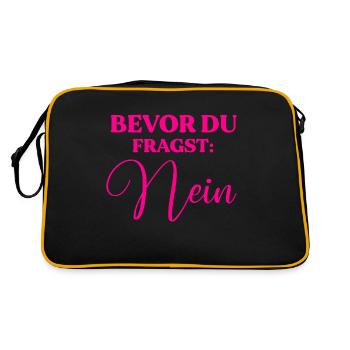 Bevor du fragst: Nein - Retro Tasche - Schwarz/Gold - Hinten