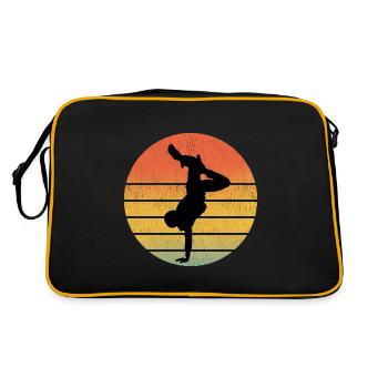 Breakdance Breakdancing Breakdancer Vintage Retro - Sac Retro - noir/or - Dos