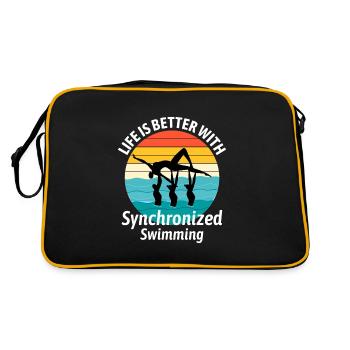 Synchro Swim Swimmer Synchronized Swimming Vintage - Retro Bag - black/gold - Back