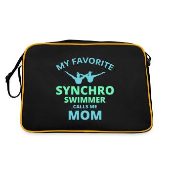 Synchro Swim Swimmer Synchronized Swimming Mom - Retro Bag - black/gold - Back