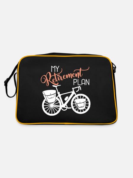 Radtour Radwandern Radurlaub - Retro Tasche - Schwarz/Gold - Hinten