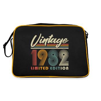 1982 Jahrgang Vintage Retro Geburtstag - Retro Tasche - Schwarz/Gold - Hinten