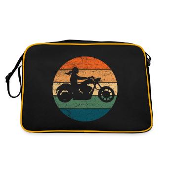 Motorcyclist Biker Motorcycle Biker - Retro Bag - black/gold - Back