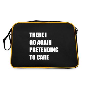 Da gehe ich wieder und tue so, als würde ich mich kümmern - Retro Tasche - Schwarz/Gold - Hinten