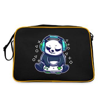 Gambler Gaming Panda Plays PC Games Video Games - Retro Bag - black/gold - Back