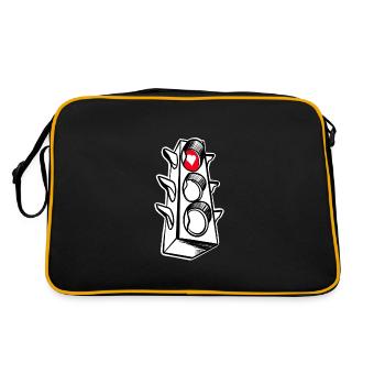 Feu de circulation rouge coeur - Sac Retro - noir/or - Dos