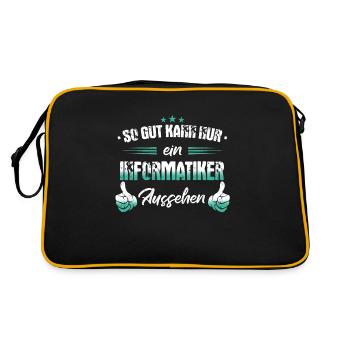 Informatiker Programmierer Informatik Spruch - Retro Tasche - Schwarz/Gold - Hinten