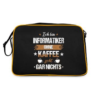 Informatiker Programmierer Informatik Spruch - Retro Tasche - Schwarz/Gold - Hinten