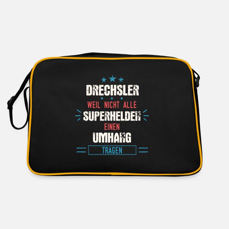 Drechsler Drechseln Handwerker Holz Beruf Spruch - Retro Tasche - Schwarz/Gold